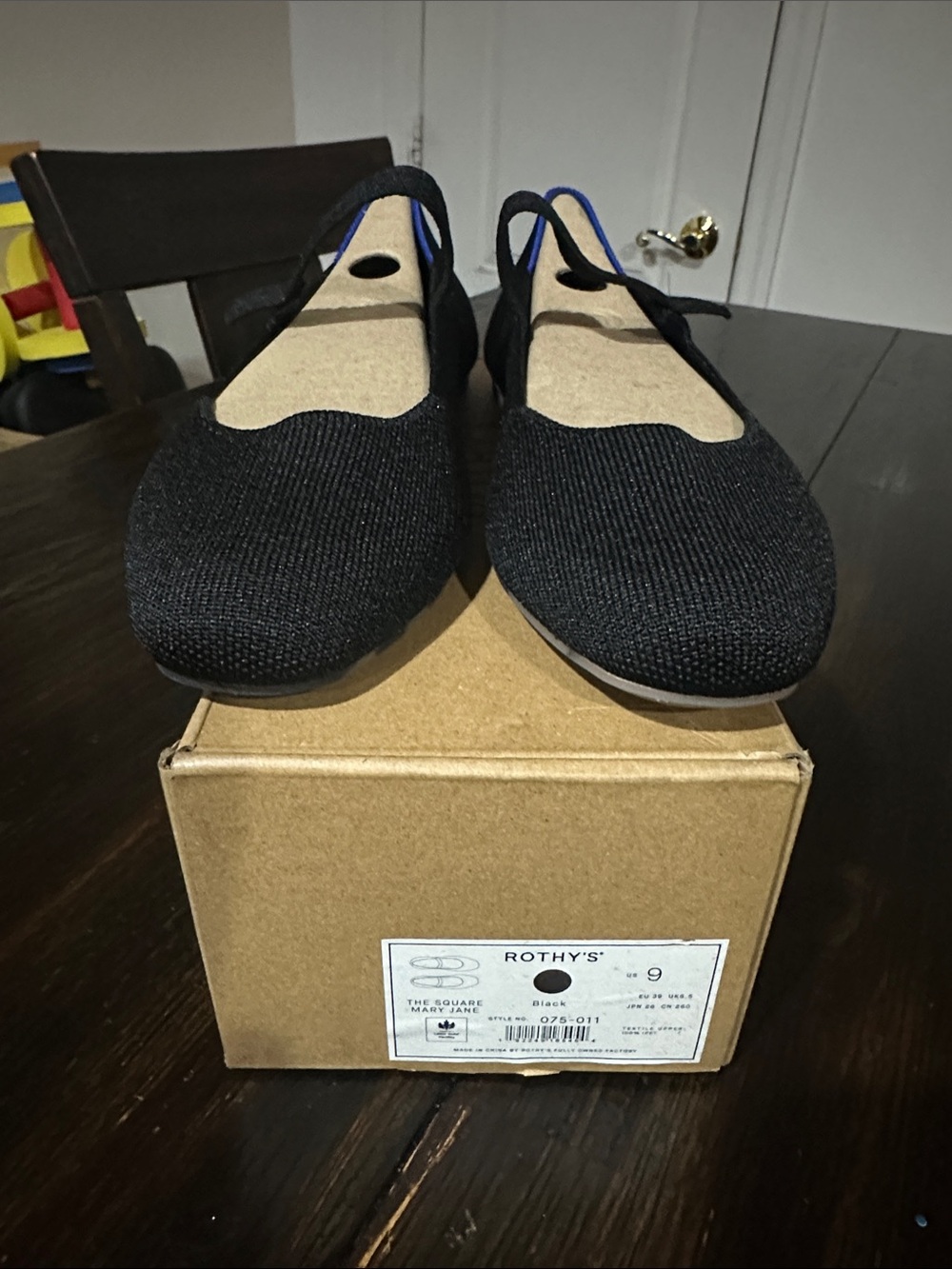Rothy's Black Knit Mary Jane Flats